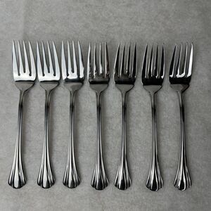 Lot Of 7 Pfaltzgraff MARGATE Dessert Salad‎ Forks Stainless Flatware